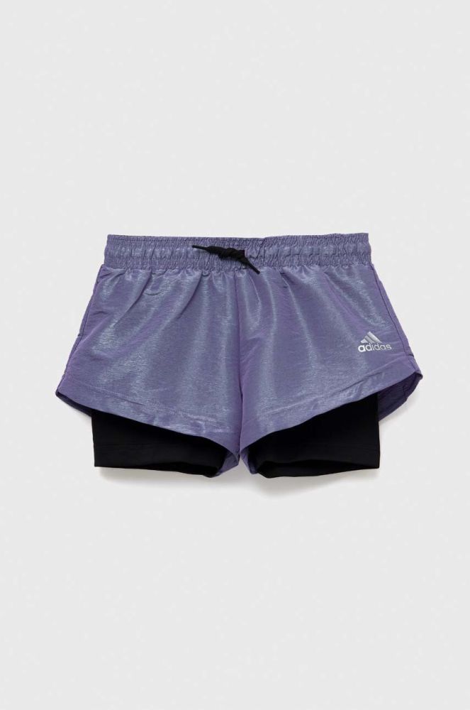 Дитячі шорти adidas G D WV SHO 2IN колір фіолетовий однотонні регульована талія