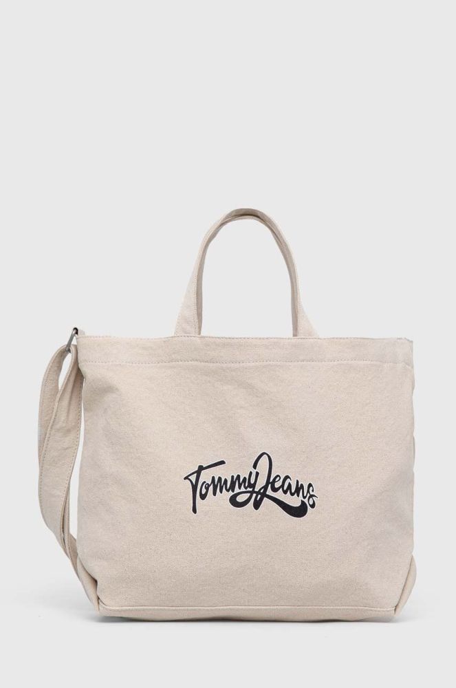 Бавовняна сумка Tommy Jeans колір бежевий (3091171)
