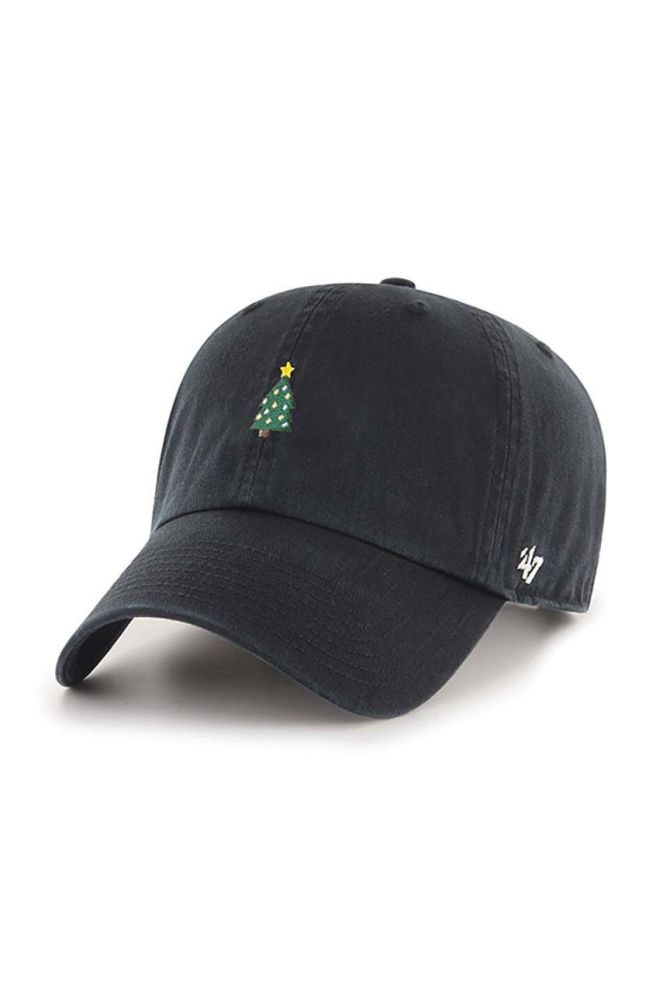 Бавовняна шапка 47brand колір чорний з аплікацією (2812971)